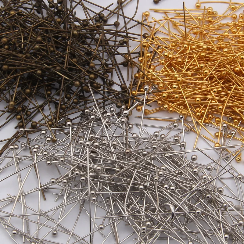 

Yage Pins Findings 200Pcs Silver Plated Ball Head Pins For Making Jewelry 0.5x30mm
