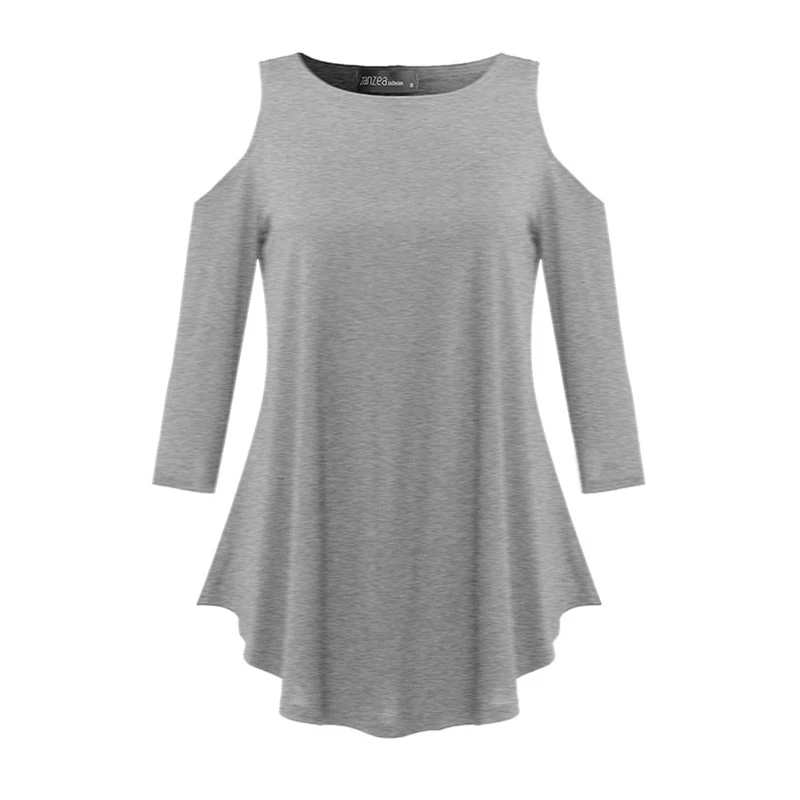 Grey VONDA Одежда для беременных женские блузы для беременных Свободная рубашка элегантные 3/4 рукава однотонные Топы Асимметричные пуловеры - Цвет: Grey