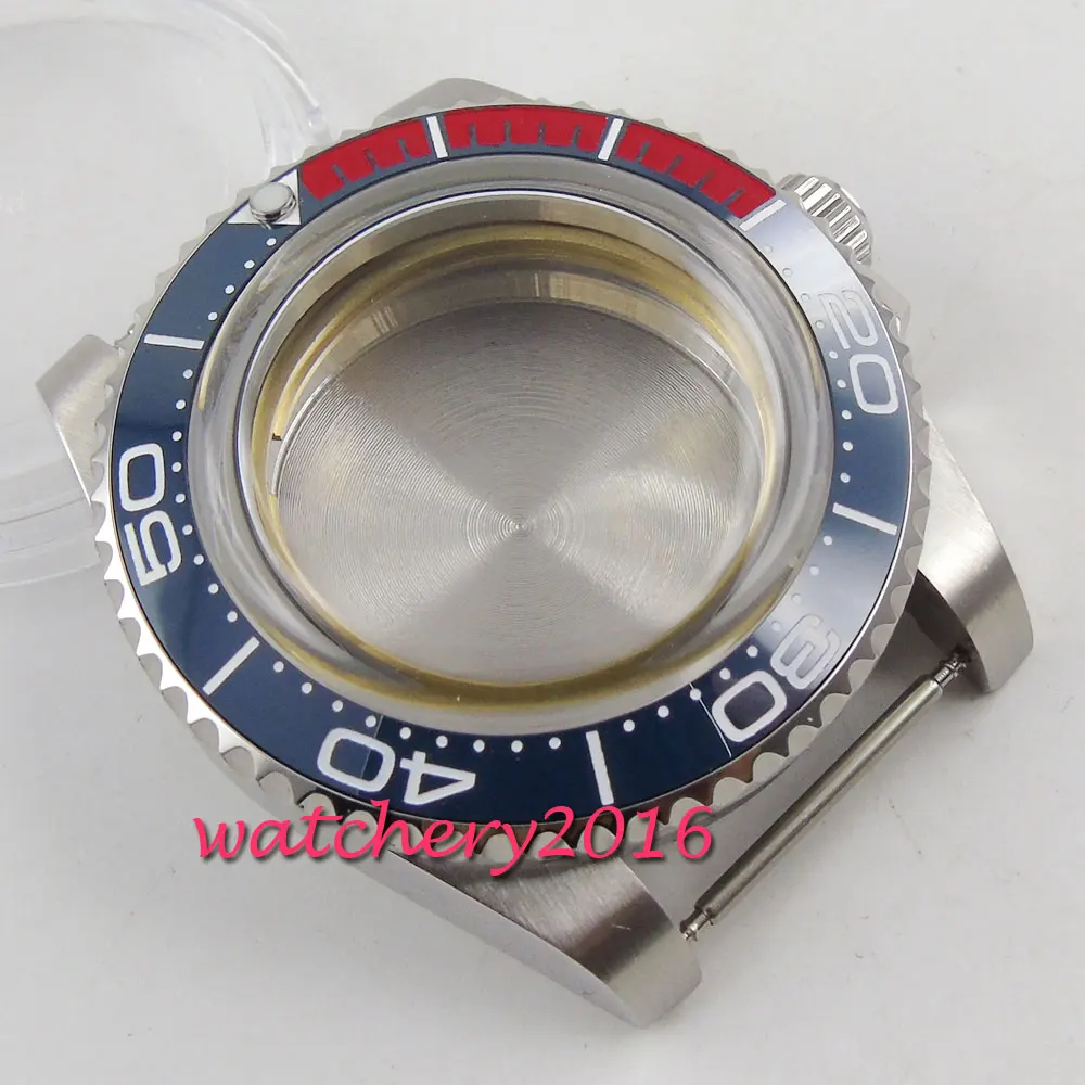 40 мм стальной чехол для часов стеклянный керамический Безель подходит 2836 MIYOTA 82