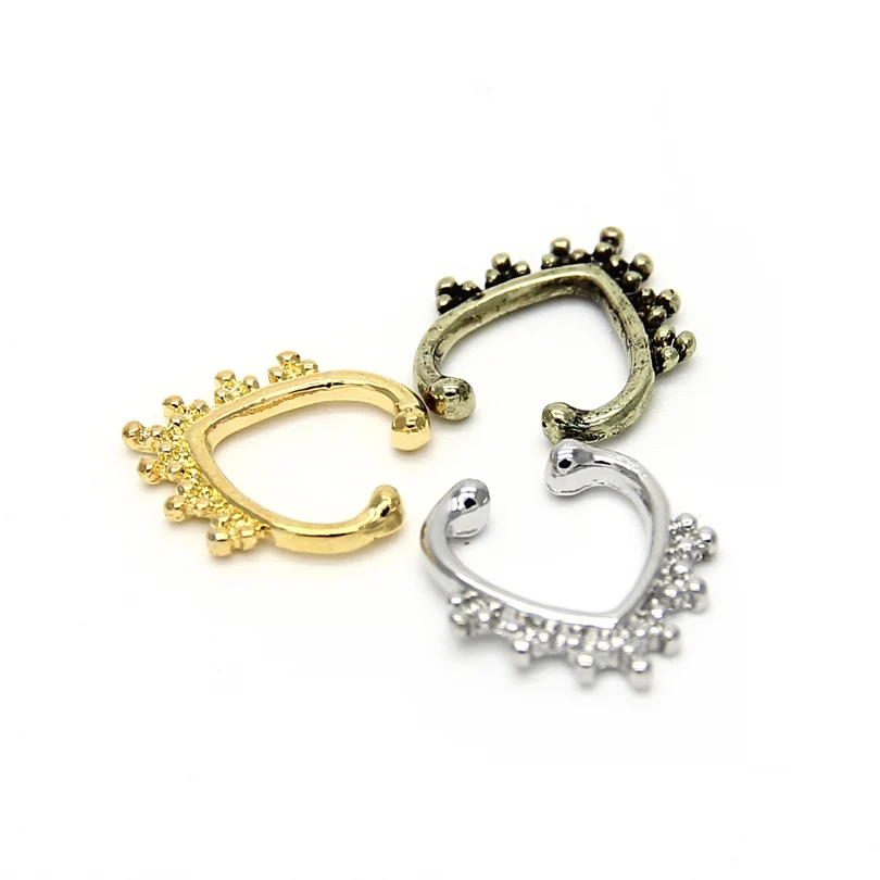 1 шт. Бесплатная доставка Модные не пирсинг кольца в нос поддельные перегородки