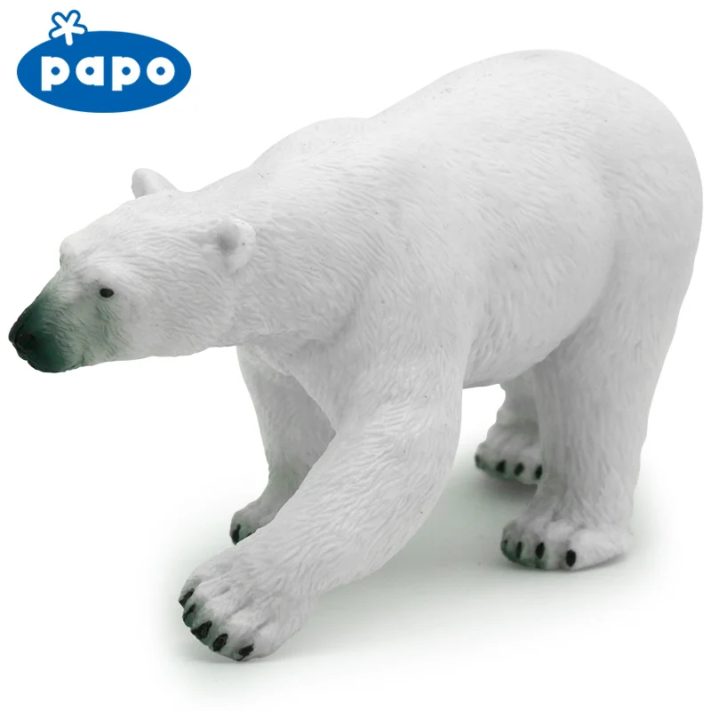 Papo дикие животные пластиковая модель полярный медведь ручная работа куклы
