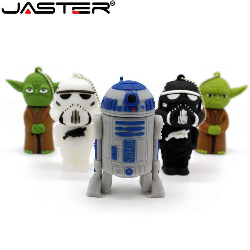 JASTER горячая Распродажа флеш-накопители USB 2,0 4 ГБ 8 ГБ 16 ГБ 32 ГБ 64 ГБ Звездные войны Робот все стили ручка-накопитель