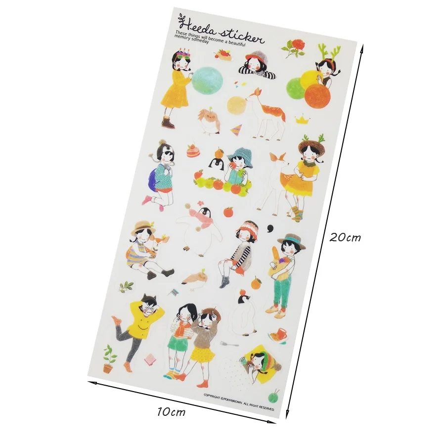 6 лист/лот милые с рисунком оленя пингвина и девочек прозрачные планировщик