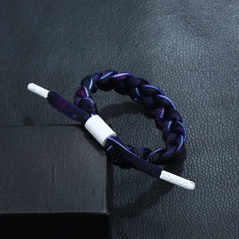 B01809 Purple Модный браслет для пары, браслет для мужчин и женщин, очаровательный Плетеный шнурок, ручная бижутерия, Прямая поставка - Окраска металла: B01809 Purple