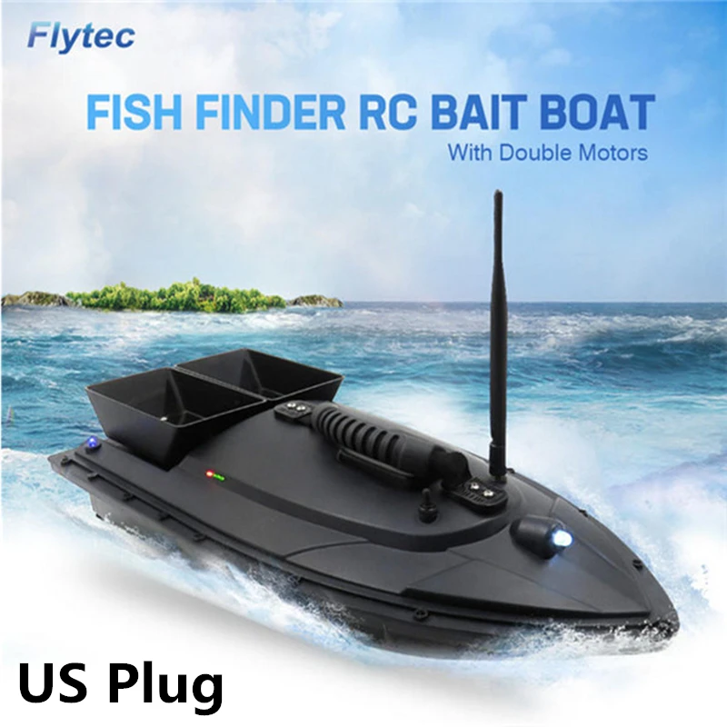 Black RTR US Plug Flytec HQ2011-5 интеллектуальный пульт дистанционного управления, гнезда, лодки для определения местоположения рыбы 5,4 км/ч, ночник, двойной мотор, рыболокатор - Цвет: Black RTR US Plug