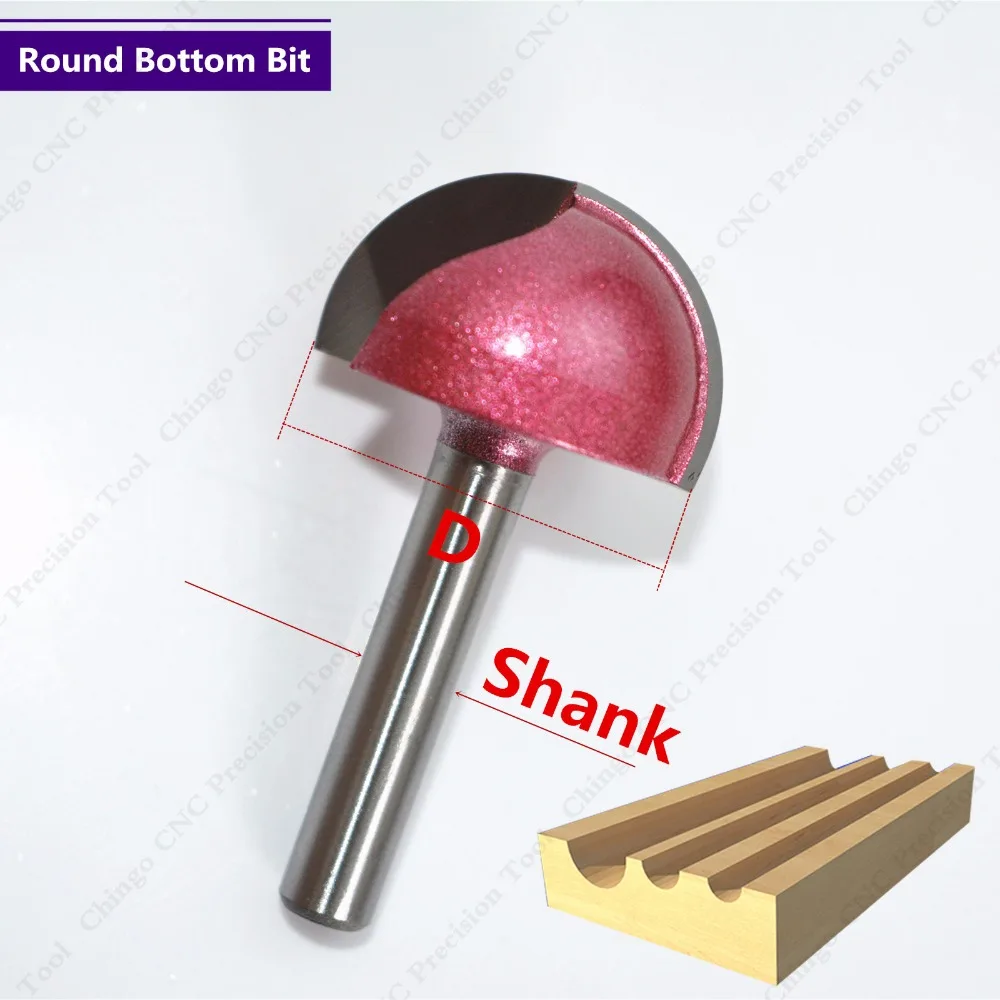 6 мм shank-1PCS, ЧПУ твердосплавная Концевая фреза, деревообрабатывающий фреза, фрезерный станок для гравировки по дереву, круглое дно бит, инструмент по дереву