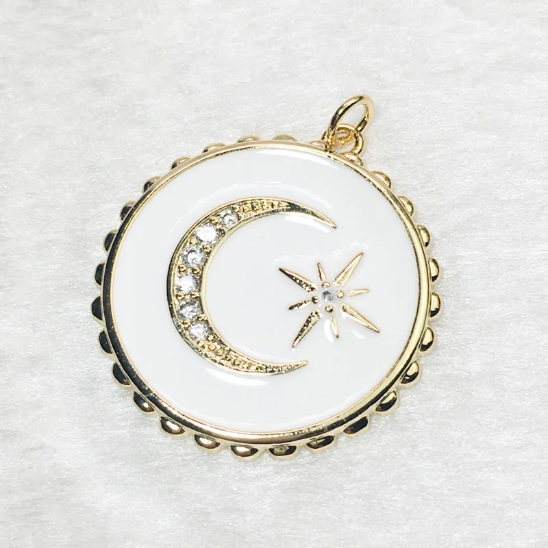 10 pendants only Круглые Ювелирные наборы, подвески в форме полумесяца, ожерелье, аксессуары для глаз, ювелирные наборы, украшения для глаз для женщин 5637 - Окраска металла: 10 pendants only