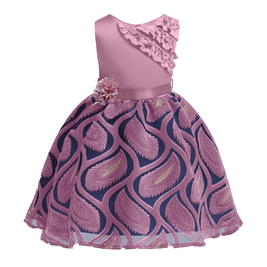 Fancy Butterfly Kids Girl Wedding Flower Girls Dress Princess Party Pageant Formal Prom Little Baby Birthday | Детская одежда и