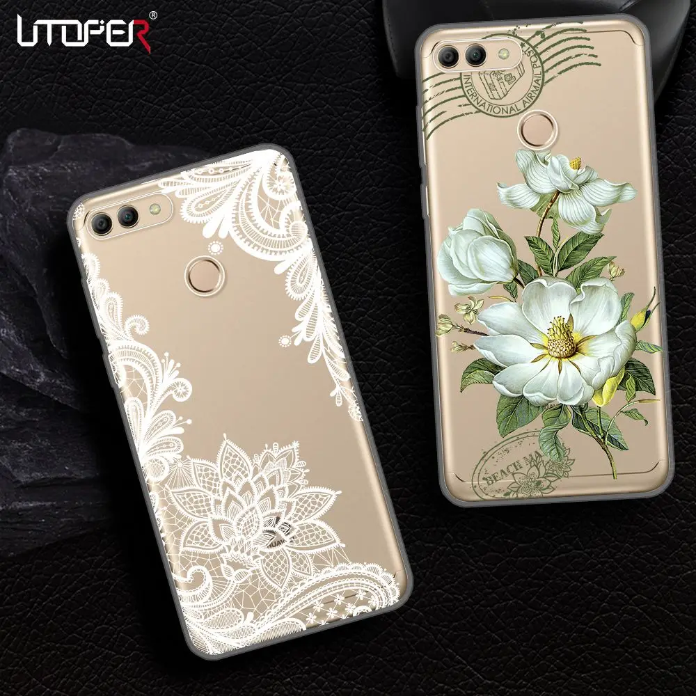 UTOPER чехол для huawei P20 Lite P smart Pro крышка цветок Дизайн y9 2018 наслаждаться 8 плюс |