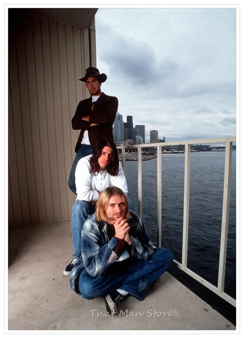 Музыкальная группа Nirvana Kurt Cobain плакат мелованная бумага настенный плакат домашний декор четкое изображение наклейки на стену