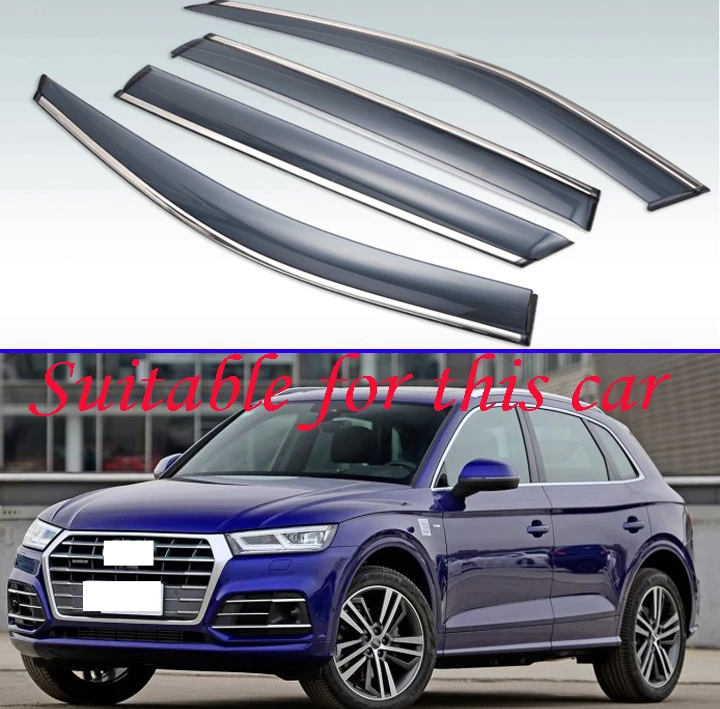 Для AUDI Q5L пластиковые наружные козырьки вентиляционные шторы окна Защита от солнца и дождя отражатель 4 шт