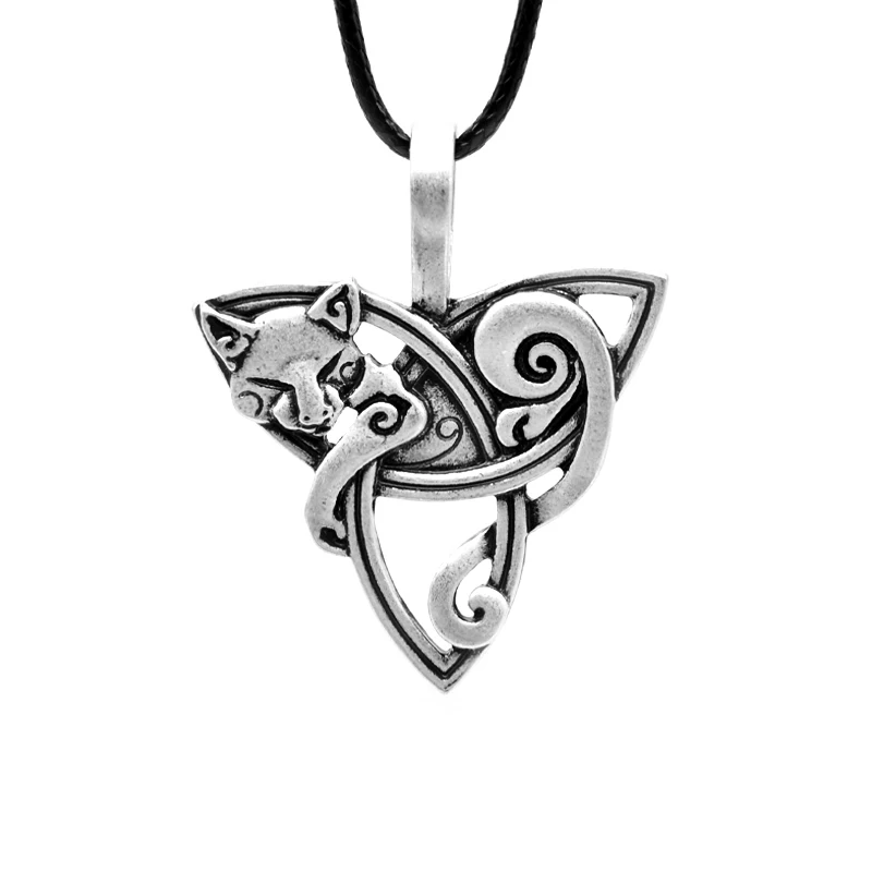 1 шт., мужское большое ювелирное изделие Викинга, лиса, трикета, Фенрир, животное, Волчонок, ожерелье, ирландский кельтский узел, подвеска, амулет, ожерелье CT526