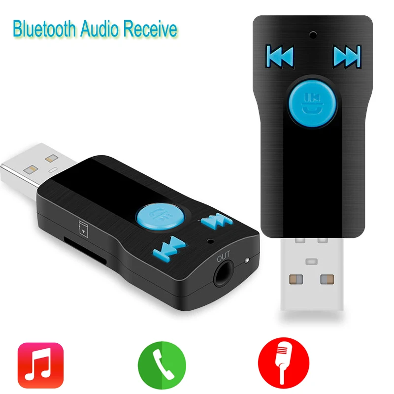USB Bluetooth аудио приемник громкой связи телефонные звонки музыка стерео адаптер для