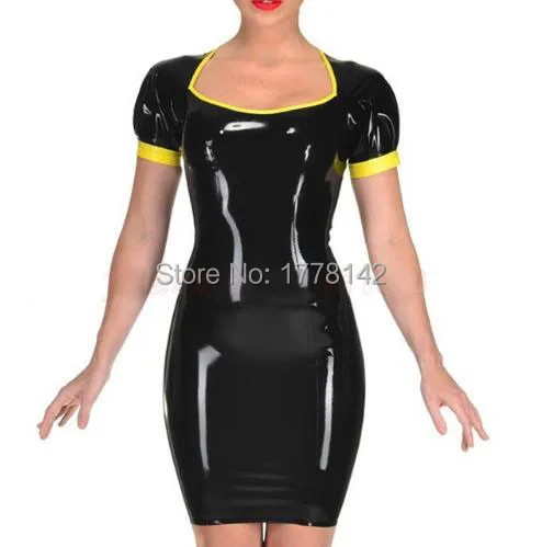 Латексное платье для девушек плотное резиновое латексное женское фетиш одежда