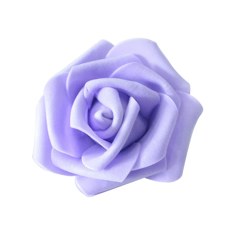 Purple Большие размеры 6,5 см 25 шт./лот пенополиэтилен розы Глава DIY Искусственные цветы ручной работы для Свадебная вечеринка украшения - Цвет: Purple