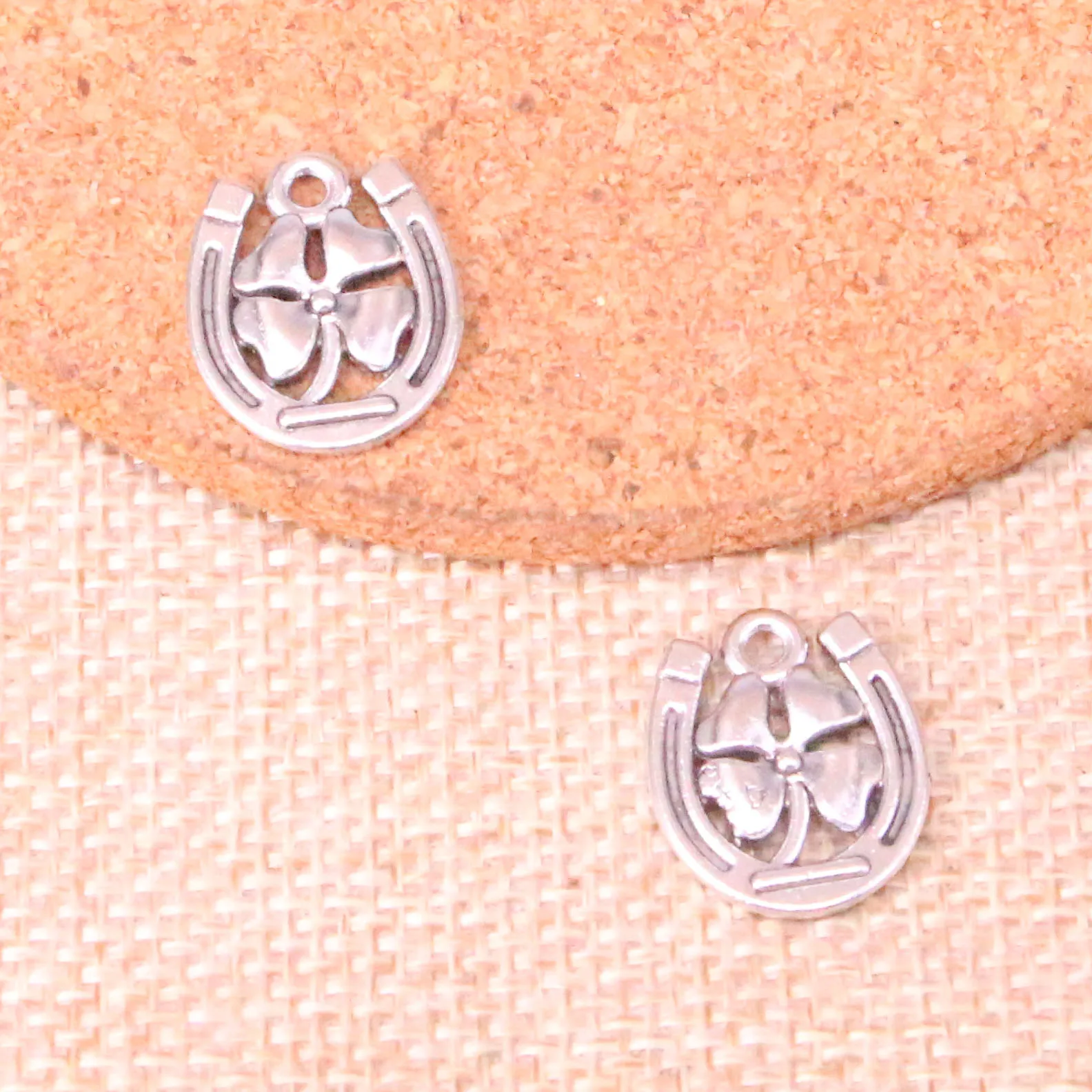 15 шт. антикварная серебряная счастливая подкова подвеска клевер ювелирные