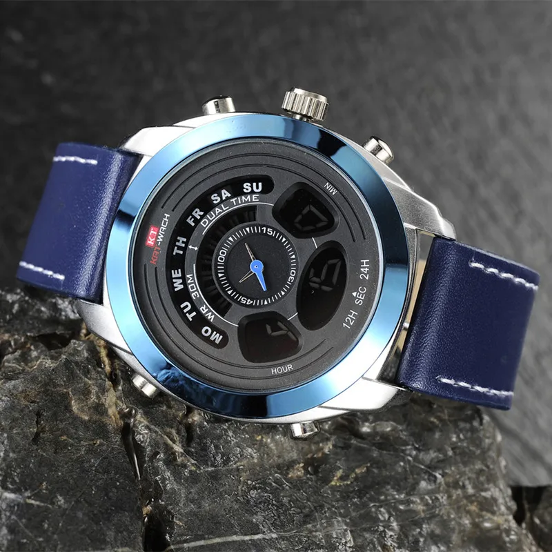 2018 многофункциональные военные Бизнес Кварцевые часы мужские подарки