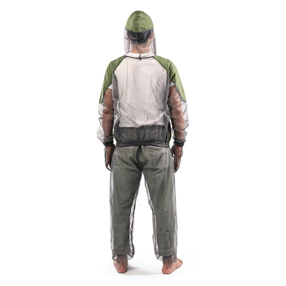 

SPORTSHUB Summer Anti-mosquito Ultra-Light Hooded Hiking Shirts Suits Sets Breathable Mesh Camping Clothes Set FT0080-2