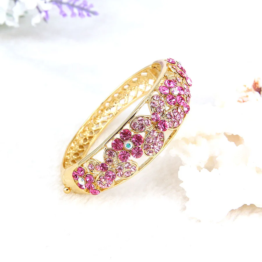 Женские браслеты с австрийскими кристаллами свадебные ювелирные украшения