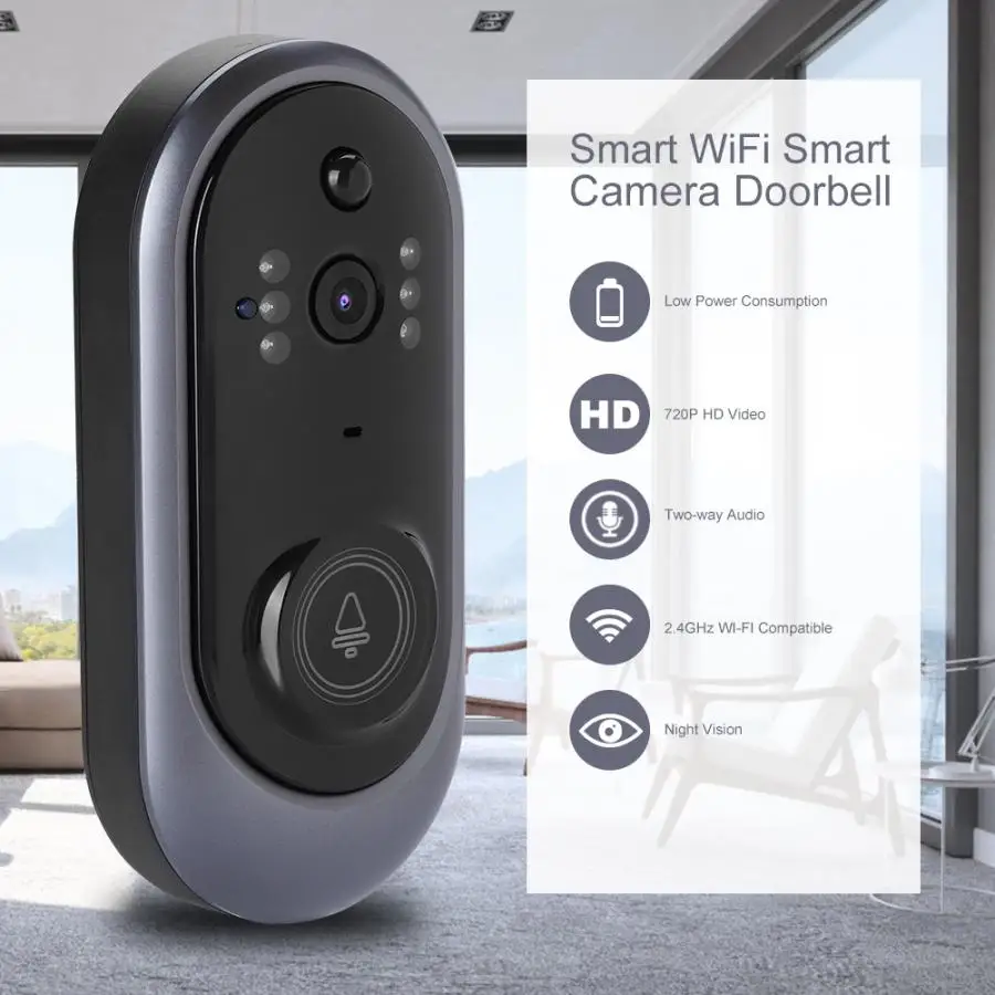 Беспроводной IP дверной звонок HD720P видео Wi Fi домофон умный ИК ночной