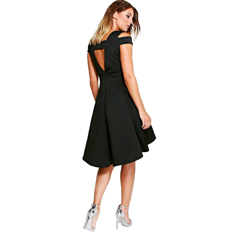 Fantaist роковой ете 2017 элегантная Свадебная вечеринка с плеча Высокая Низкая черный