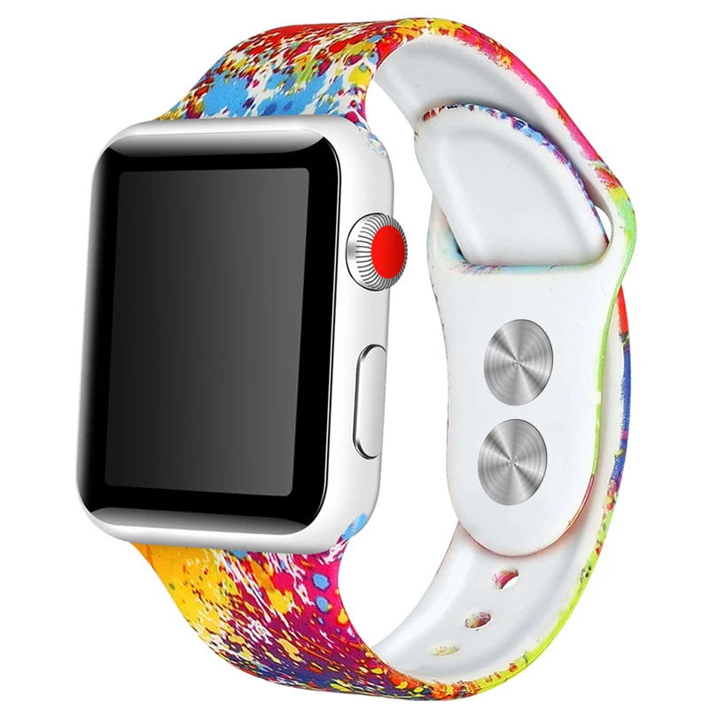 Спортивный ремешок для apple watch 44 мм 42 40 38 силиконовый iwatch 5/4/2/1 аксессуары