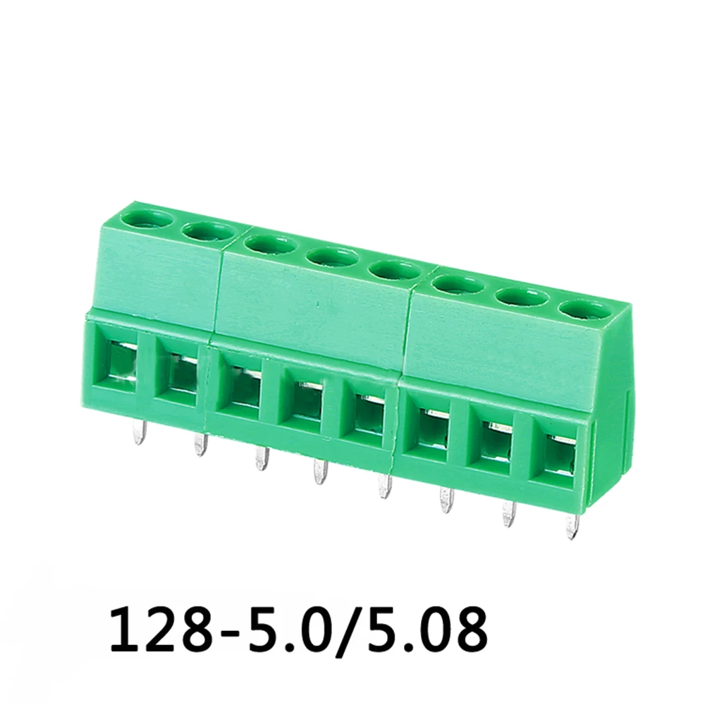 Винтовая Клеммная колодка 5 08 мм/0 197 дюйма 2P PCB 128 5.08 UL 300V10A IEC 250V24A прямая CE Rohs 50