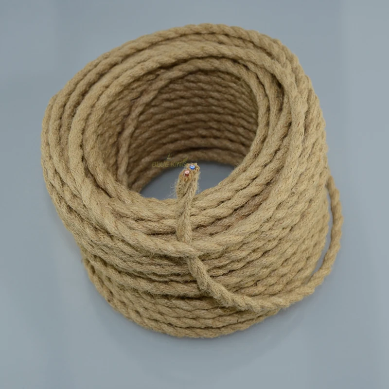 Винтаж веревку текстильной Провода витой кабель плетеные электрические 5 м/лот