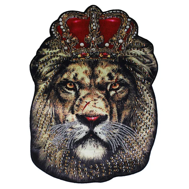 Нашивки в форме собак Big Lion King Head нашивки с блестками виде животных из большой