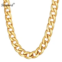 starlord 15mm curb chain necklace men jewelry 912mm goldblack stainless steel cuban link chain necklace for men gn3015