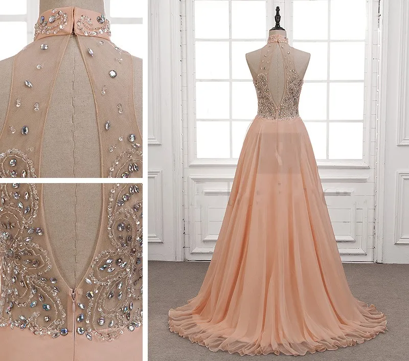 ТРАПЕЦИЕВИДНОЕ шифоновое платье для выпускного вечера с бусинами лиф Vestidos de fiesta