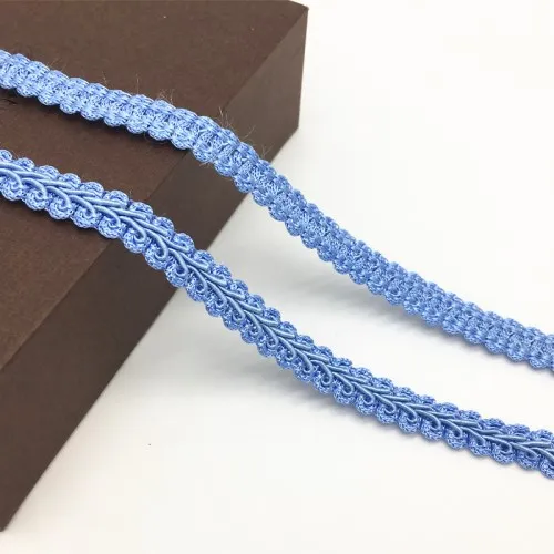 15 sky blue 5 ярдов ширина 1,1 см хлопок кружевная отделка плетеная для костюма высокое качество коса многоножка швейная кружевная лента для свадебных аксессуаров - Цвет: 15 sky blue