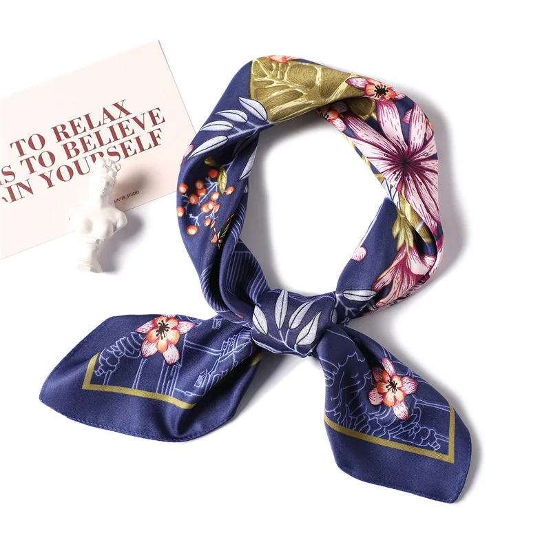 70x70 см шелковый шарф квадратный для женщин Модный Цветочный Принт шаль обёрточная бумага весна лето neckerchife повязка для волос женские зимние шарфы