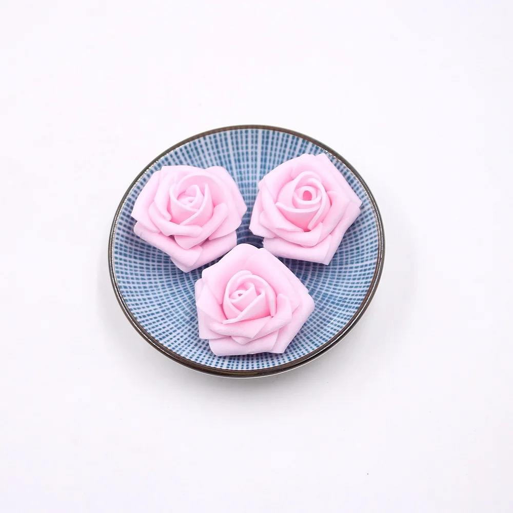 pink 10 шт., 4 см, голова из пенополиэтилена, голова цветка розы, искусственные розы, цветок, сделай сам, венок ручной работы, ремесло для украшения свадебной вечеринки - Цвет: pink