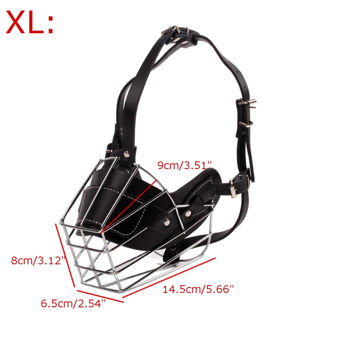 Stainless Steel Dogs Muzzle Metal Wire Basket Design Anti-biting Masks for Medium and Large Dogs Breathable Leather Safety Mask