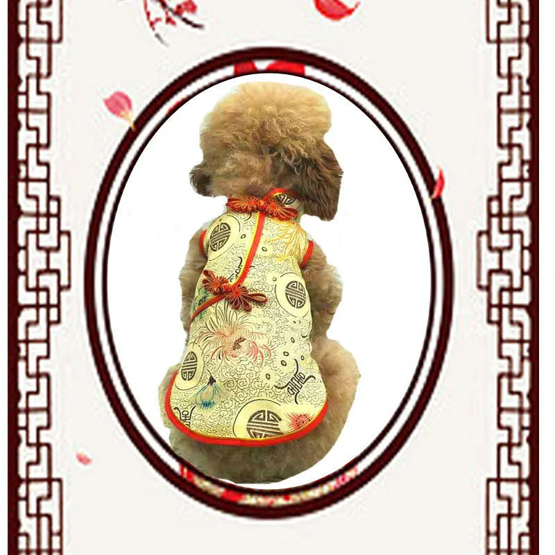 Летняя новая юбка Ципао для домашних животных|Собачьи жилеты| |