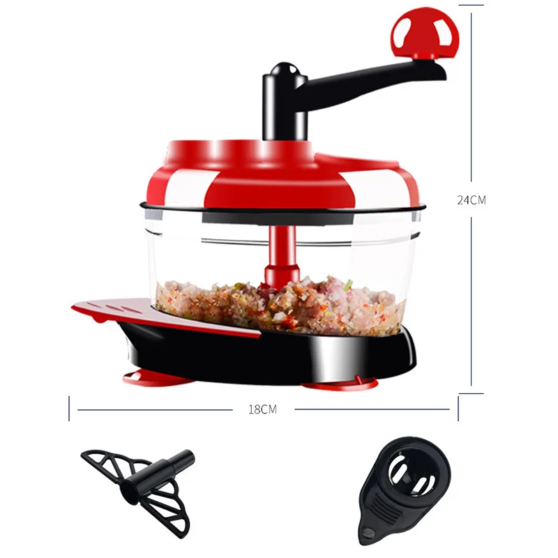 2L Kitchen Meat Grinder Chopper Hand-cranked Shredder Food Stainless Steel Household Processor Tools Hot Sale |