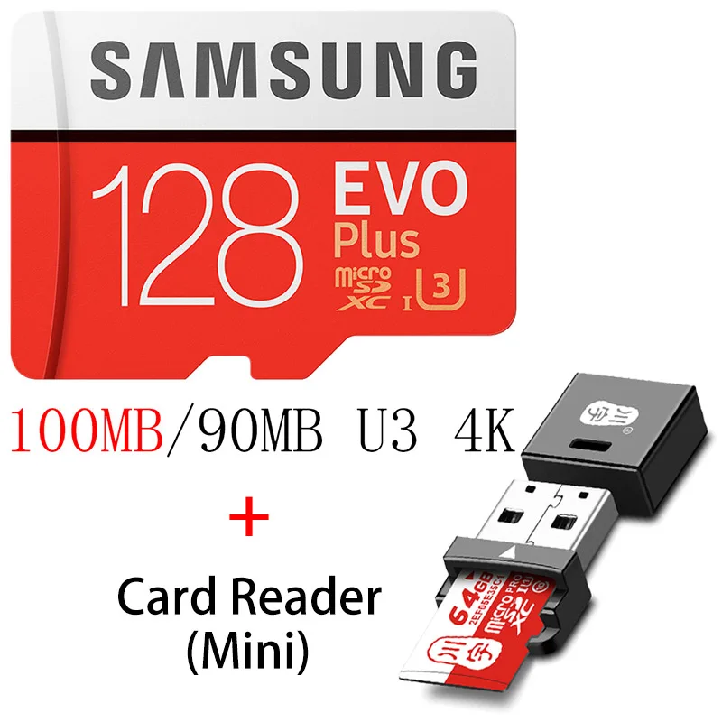 SAMSUNG Micro SD карты 128 ГБ 32 64 256 100 МБ/с. памяти Class10 U3 Flash TF карта MicroSD для телефона с мини