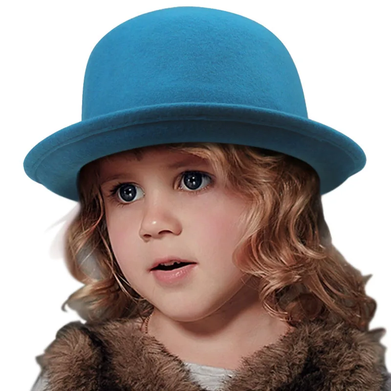Детские шапки 9 цветов фетровые детская винтажная фетровая шляпа для девочек