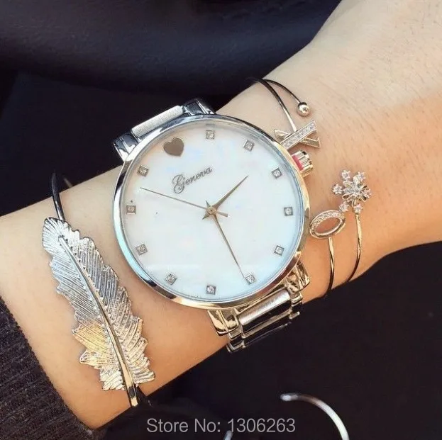 Новинка 2018 известный бренд золотые повседневные Женевские кварцевые часы