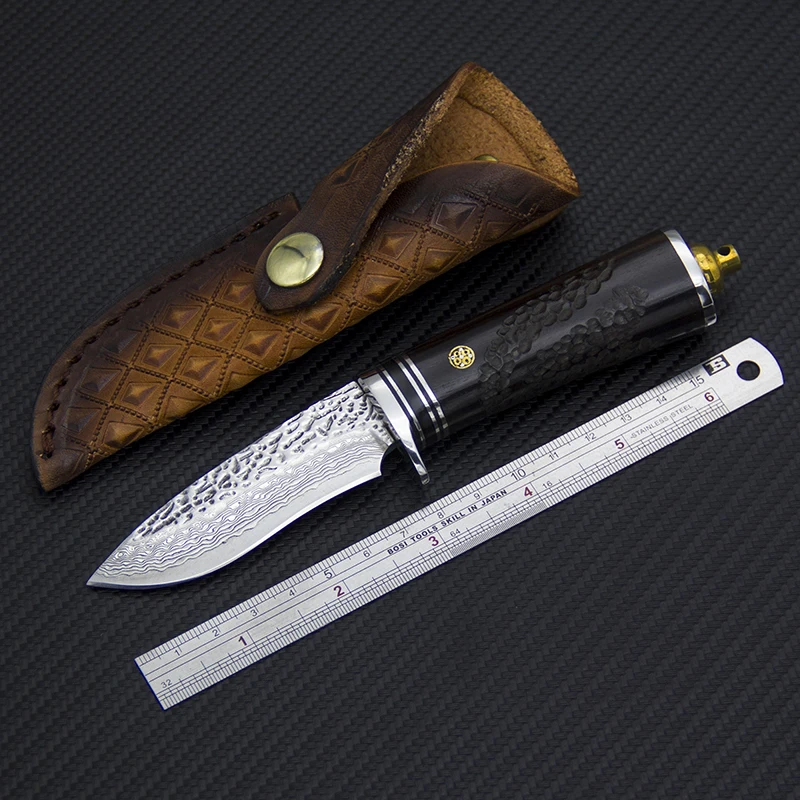VG10 Дамаск фиксированным лезвием Ножи кобуры тактические EDC на открытом воздухе
