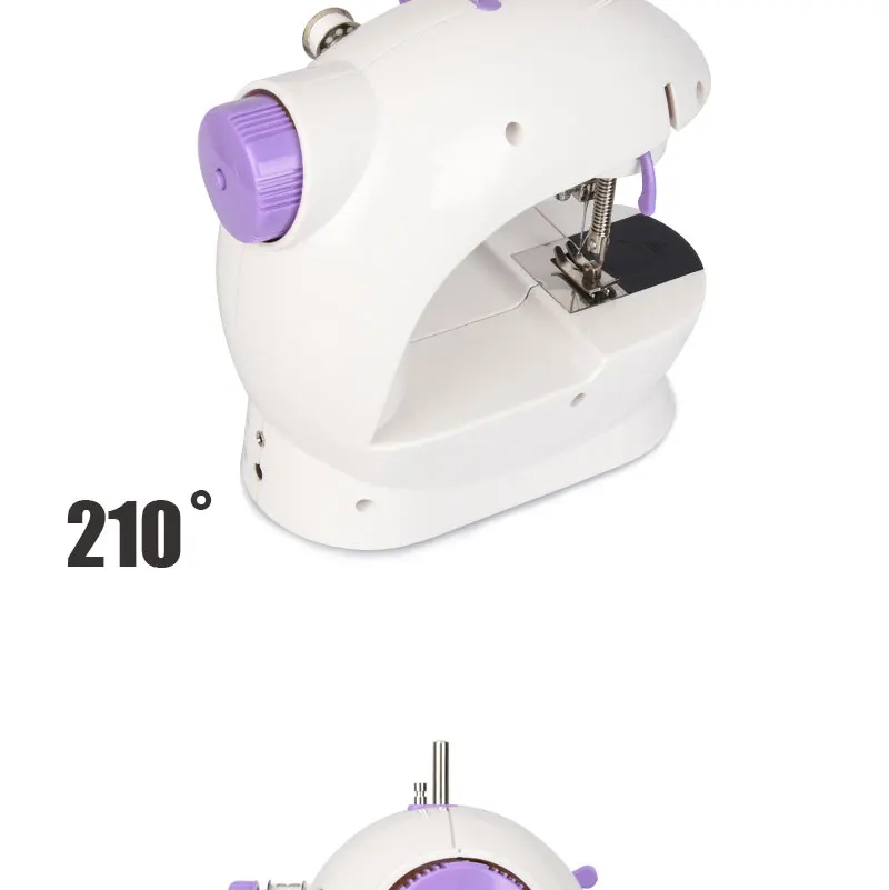 Mini Hand / Foot Pedal sewing machines Motor Dual Speed Portable Mini Electric Sewing Overlock AC100-240V Double Threads 10
