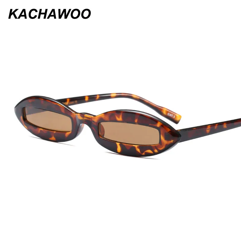 Мужские овальные маленькие солнцезащитные очки Kachawoo черные красные леопардовые