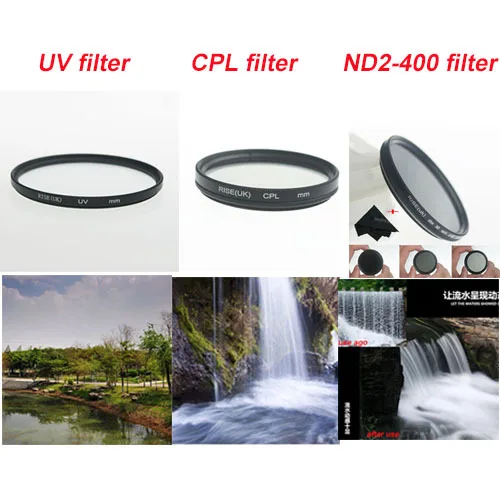 58 мм УФ фильтр + круговой поляризационный CPL ND2 до ND400 набор фильтров для Canon 18 55 Nikon