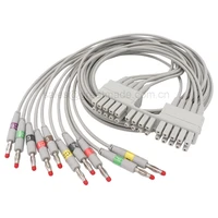 compatible mortara eli 150c 230 250c 280 350 ekg cable iec 10 lead leadwires 28pin socket banana 4 0