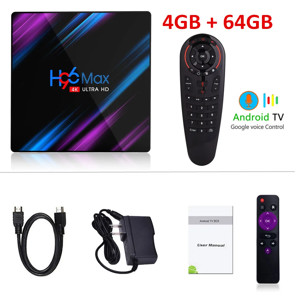 4G64G With G30 H96 MAX 3318 Smart tv Box Android 9,0 4 Гб ОЗУ 32 Гб 64 Гб ПЗУ RK3318 4K 2,4G/5G Wifi Bluetooth телеприставка 2G 16G медиаплеер - Цвет: 4G64G With G30