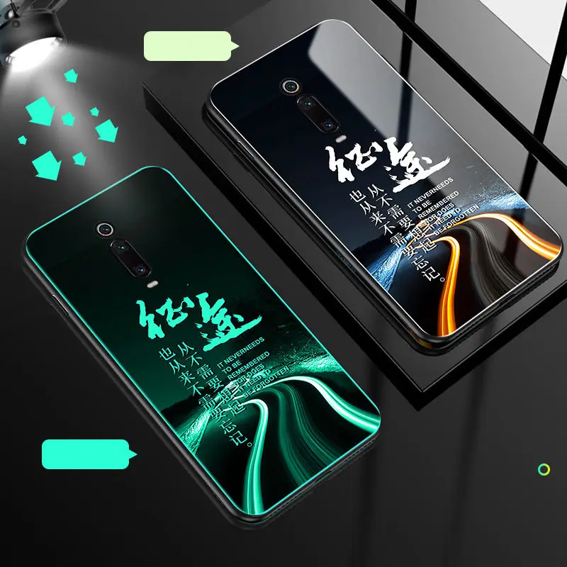 Lu mi nous чехол для телефона для Xiao mi Red mi K20 Pro Чехол светящаяся задняя крышка из закаленного стекла для Xiao mi Red mi K20 Pro mi 9T Pro Чехол