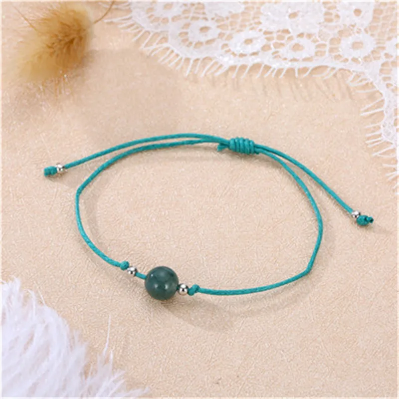 Dayoff Korea Adjustable Rope Chain Round Resin Bracelets Simple Colorful Cute Bead Bracelet Lucky Jewelry B114 | Украшения и