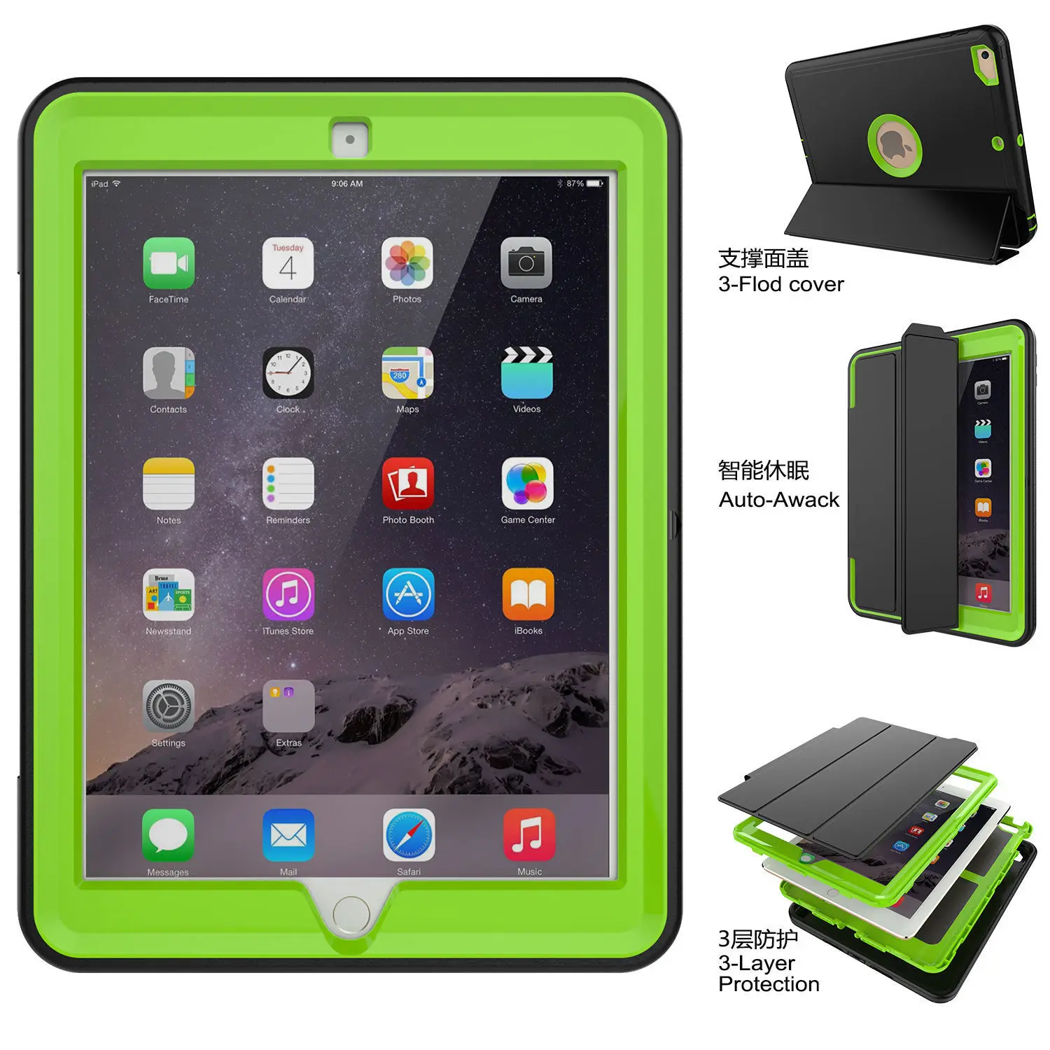 

Smart Case For Samsung Galaxy Tab A 10.1 T580 T585 Kids Shockproof Heavy Duty Full Protective Auto Wake & Sleep Stand Case