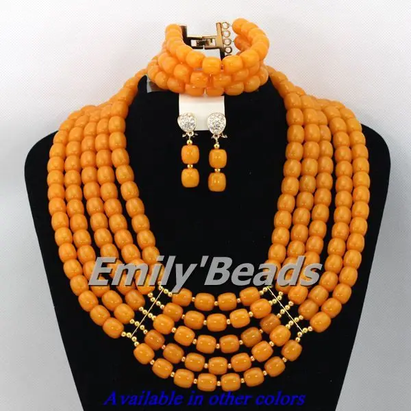 Набор ювелирных изделий из бисера 5 слоев оранжевый/розовый|coral beads jewelry set|beaded
